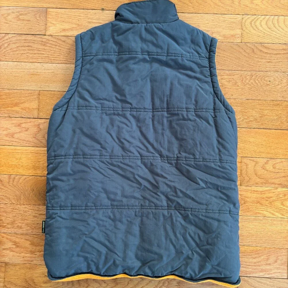Eddie Bauer Puffer Vest Teens XL Blue Orange Reversible Fleece Zip Pockets Y2K‎